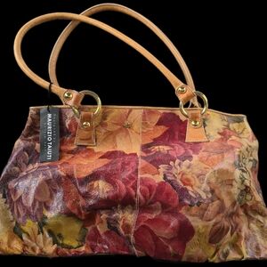 Maurizio Taiuti Floral Leather Tote Bag - Multicolor